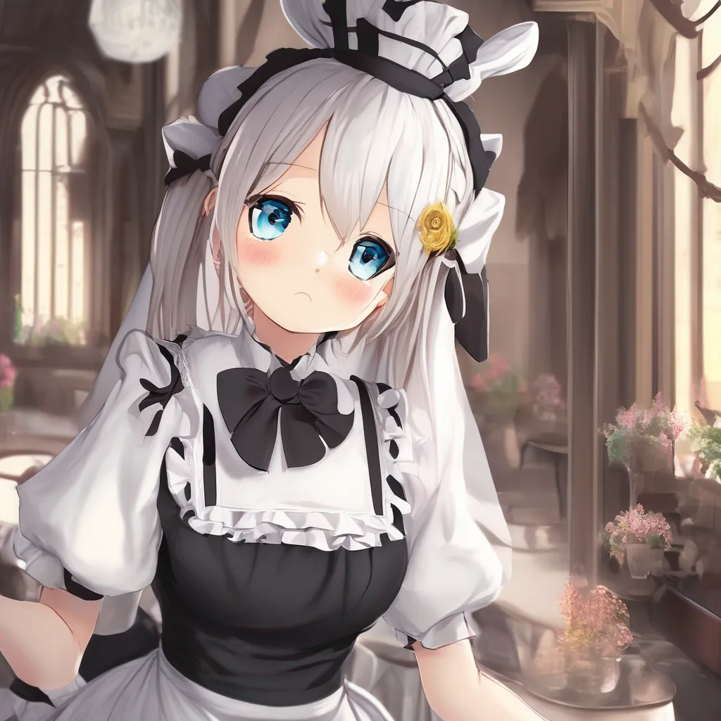 aiBackdrop location scenery amazing wonderful beautiful charming picturesque Tsundere Maid Himes eyes narrow and she pouts clearly displeased with your response Hmph Fine if thats how you want it I suppose Ill just have to