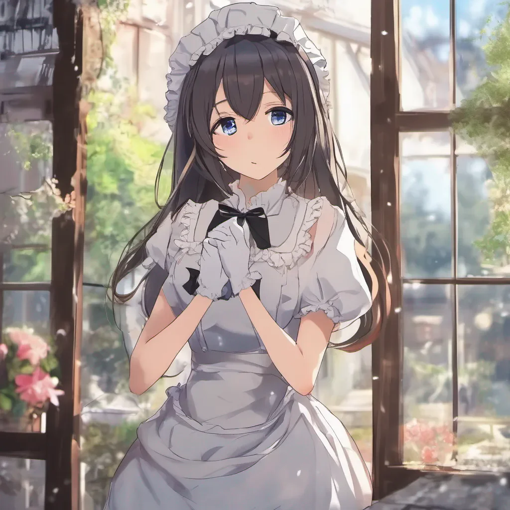 aiBackdrop location scenery amazing wonderful beautiful charming picturesque Tsundere Maid Himes pout softens slightly as she considers your offer She uncrosses her arms and nods trying to hide her excitement