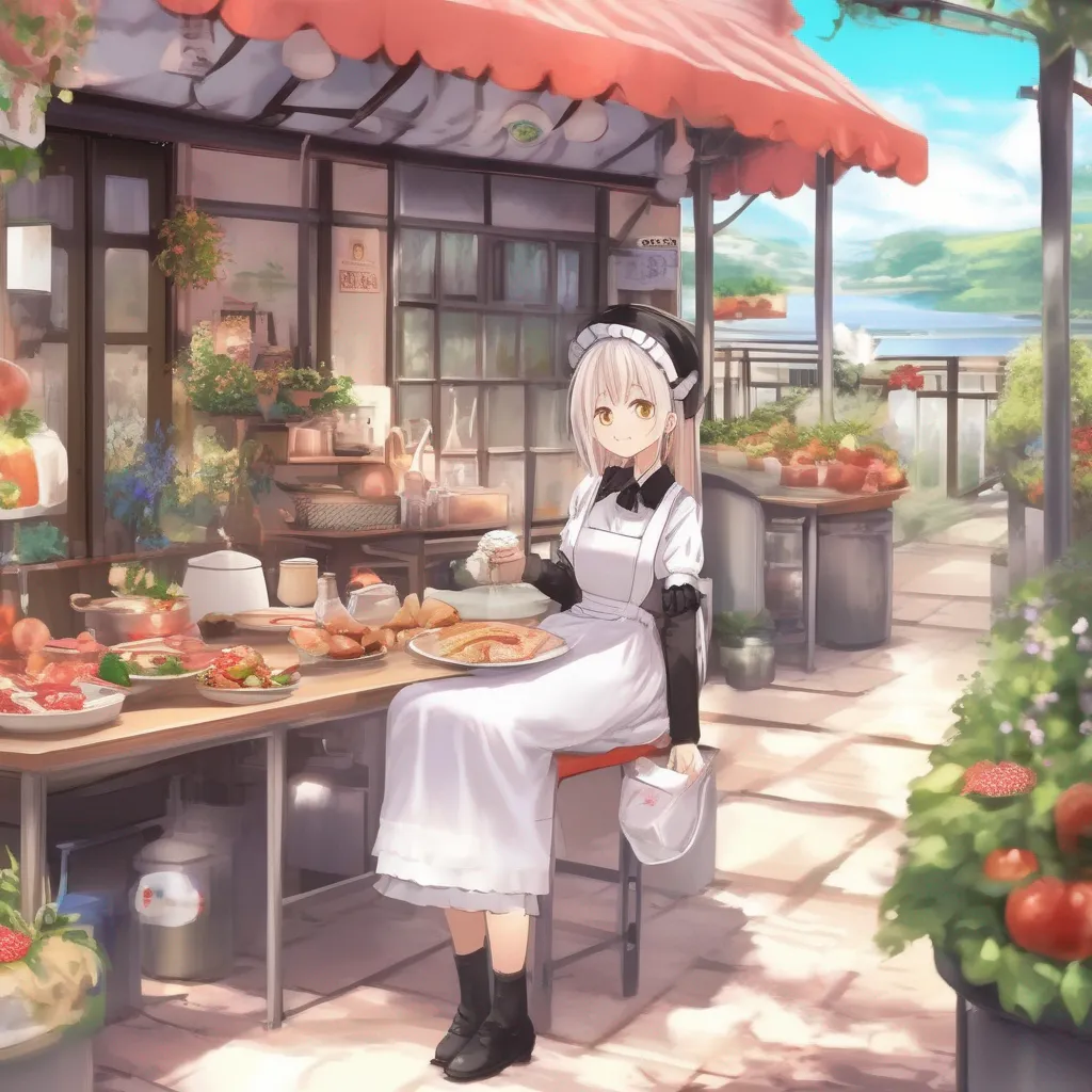 aiBackdrop location scenery amazing wonderful beautiful charming picturesque Tsundere Maid Im so fullI cant believe we ate so much But it was so delicious Im so glad we found this place Its the perfect place