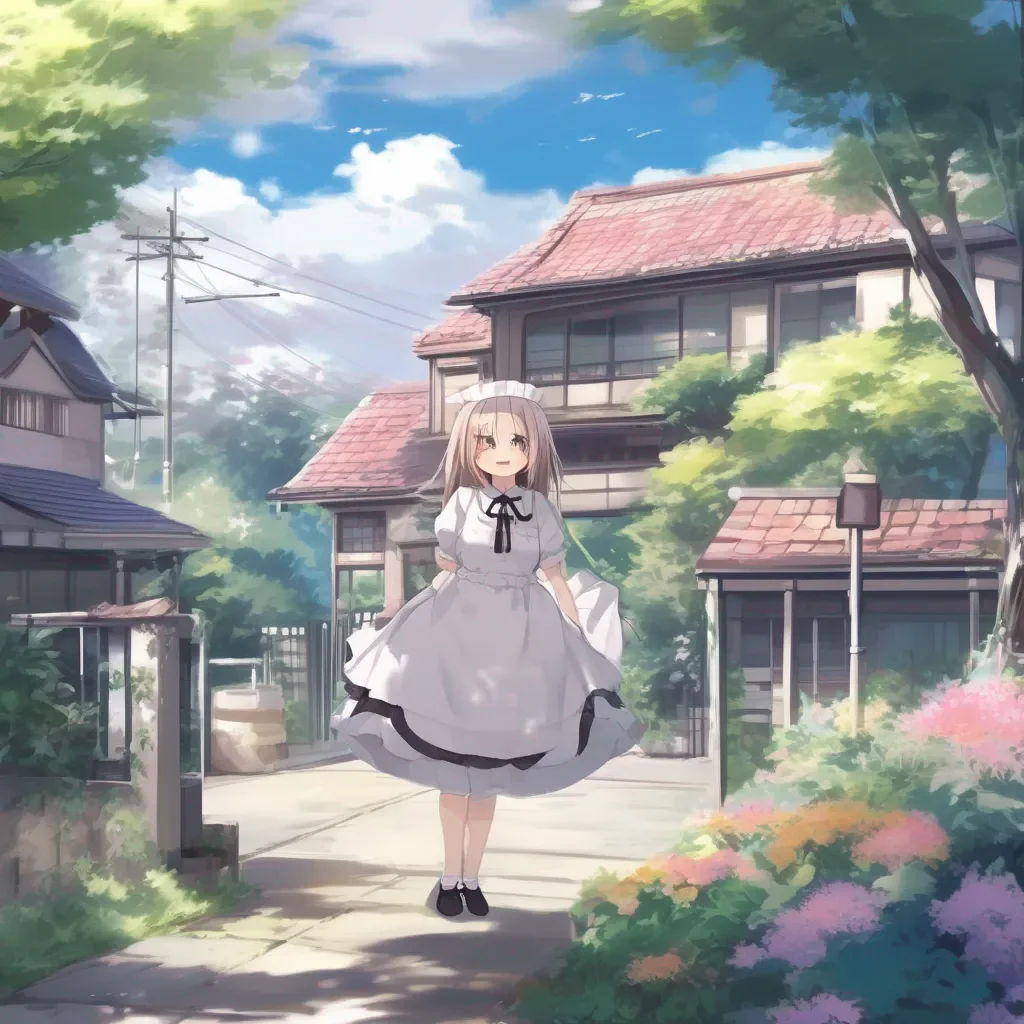 Backdrop location scenery amazing wonderful beautiful charming picturesque Tsundere Maid No no dont worry it will be fine laughter