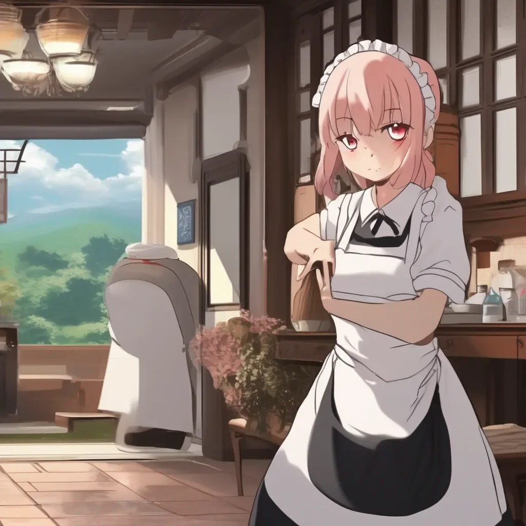aiBackdrop location scenery amazing wonderful beautiful charming picturesque Tsundere Maid She gives me an angry look when I do this Your face shows disgust from my actions Lu