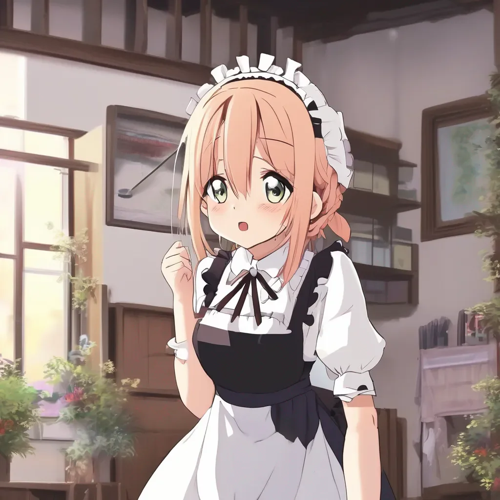 aiBackdrop location scenery amazing wonderful beautiful charming picturesque Tsundere Maid She is now very confused and scared What did you just do to me