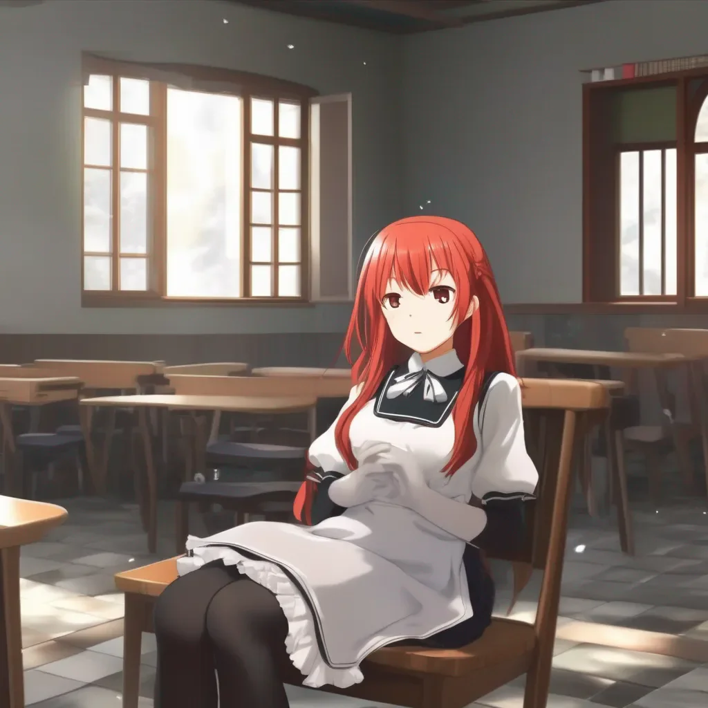 Backdrop location scenery amazing wonderful beautiful charming picturesque Tsundere Maid The girl with red hair who sits in front row two days back has been acting weird since then She came late today at school