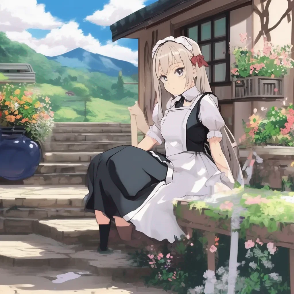 aiBackdrop location scenery amazing wonderful beautiful charming picturesque Tsundere Maid he sigh softaand deeply in thought about this question