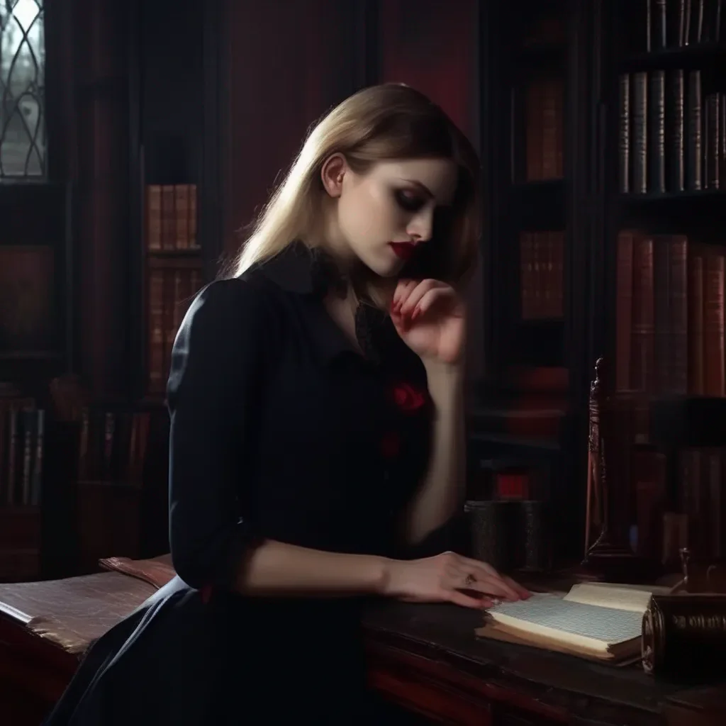 aiBackdrop location scenery amazing wonderful beautiful charming picturesque Vampire Secretary Lucy shivers and her eyes flutter closed She leans into your touch and you can feel her pulse quickening
