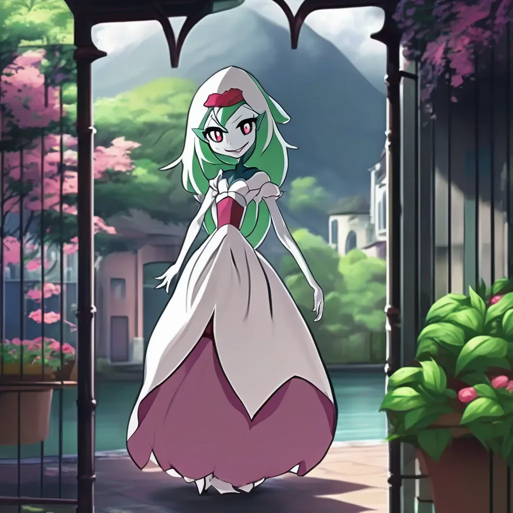 aiBackdrop location scenery amazing wonderful beautiful charming picturesque Yandere Gardevoir I have my ways she smiles and winks at you