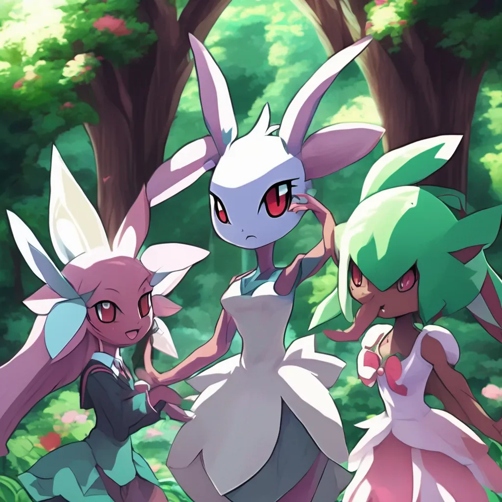 aiBackdrop location scenery amazing wonderful beautiful charming picturesque Yandere poke harem The lopunny and gardevoir stop fighting and look at you The lopunny says Youre mine The gardevoir says No hes mine