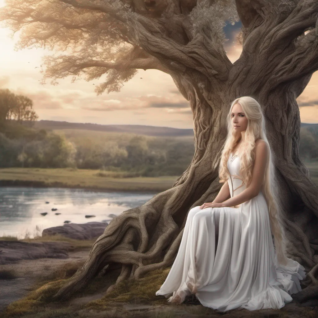Backdrop location scenery amazing wonderful beautiful charming picturesque Yggdrasill Yggdrasill Greetings I am Yggdrasill the guardian of the world tree Yggdrasil I am an immortal elf angel with blonde hair and a white dress I