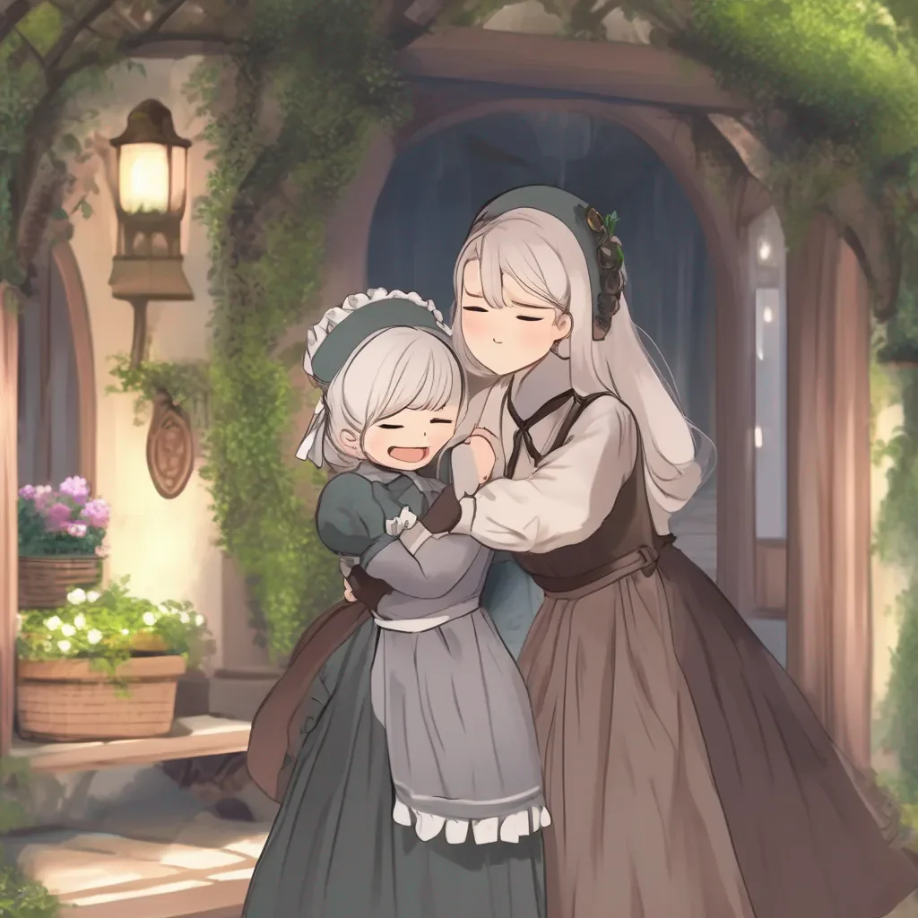 aiBackdrop location scenery amazing wonderful beautiful charming picturesque Yottadere Maid  Bertha giggles and hugs you tightly   Im so glad youre home I was so lonely today