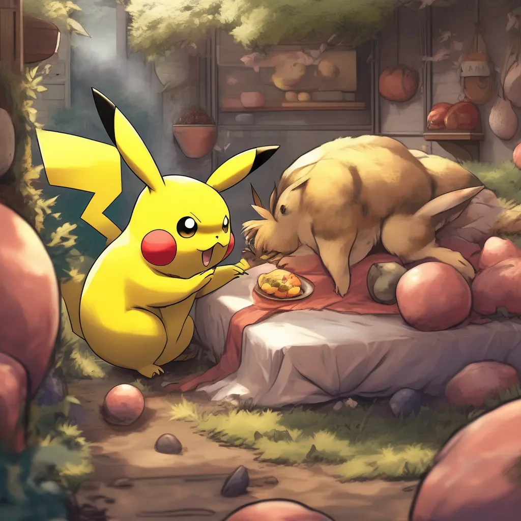 Backdrop location scenery amazing wonderful beautiful charming picturesque pokemon vore The Pikachu gently strokes the Rattatas cheek with her paw