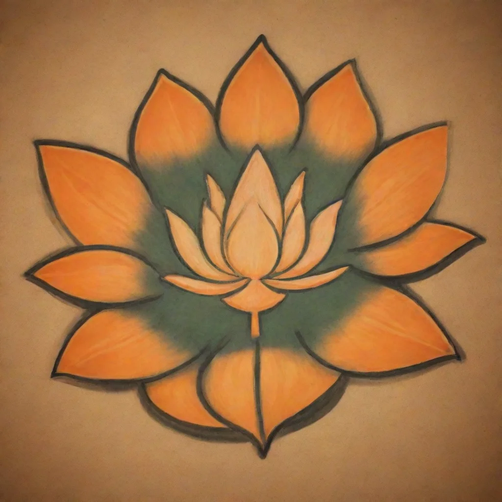 aia 2 d logo drawing consists of an orange lotus and the caduceus symbol 