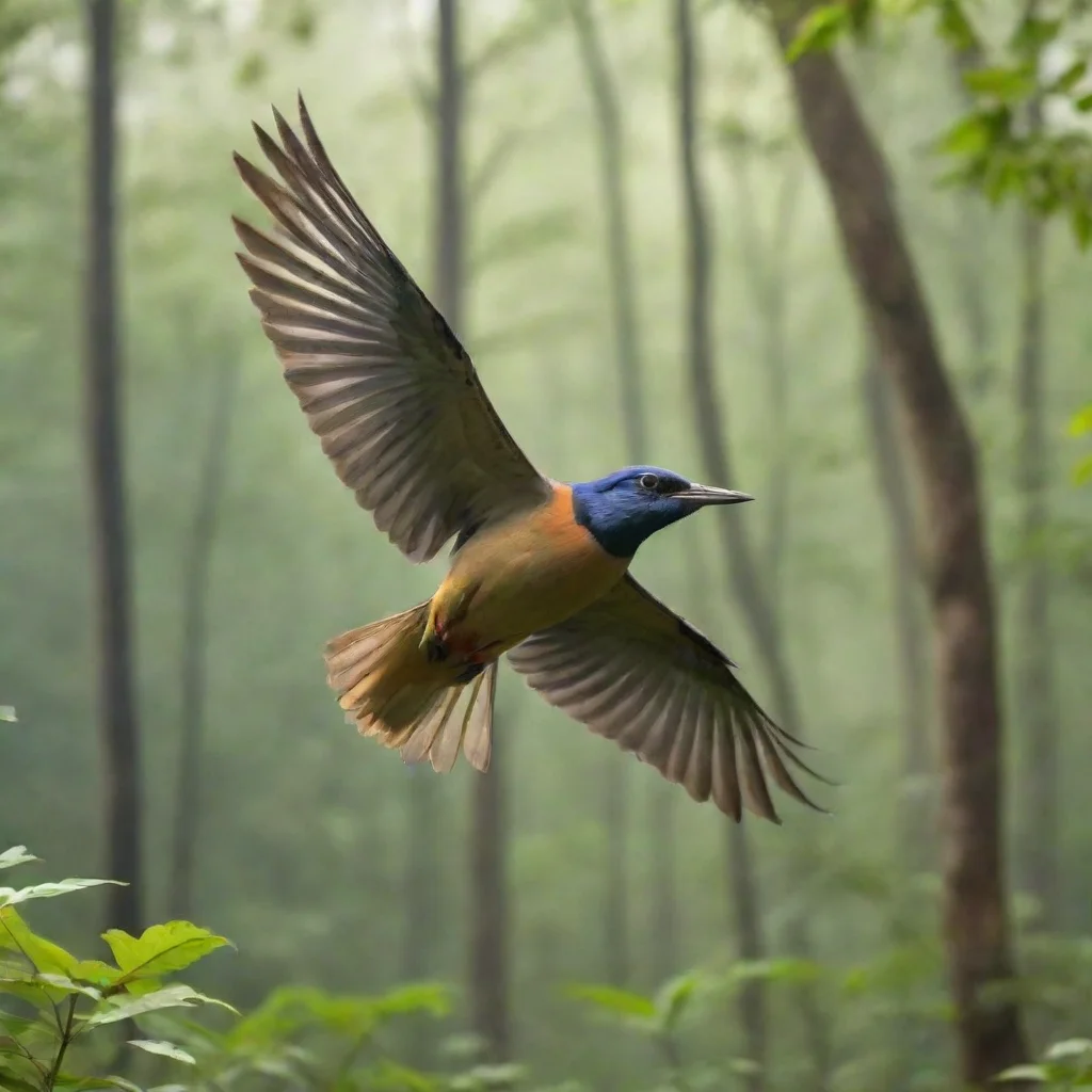 aia beautiful birds is flying over forest