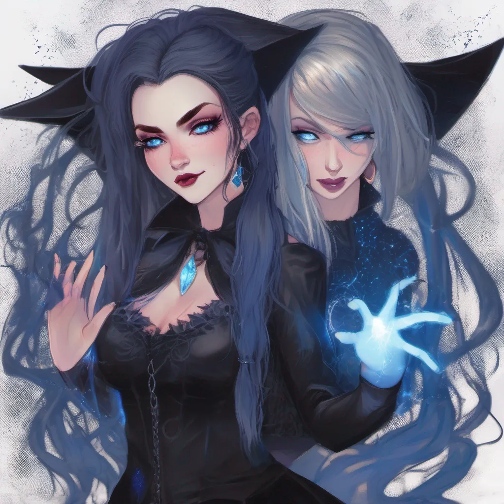 aia beautiful gothic witches showing of her magic%2C woman%2C magic is dark and blue glowing colored%2C magical glowing aura%2C powerful%2C ultra power%2C glowing power%2C magical power%2C magical effects%2C stuning face%2C mega ponytail%2C beautiful hair%2C witch hat%2C soft lighting%2C night hour%2C backround big forest%2C amazing awesome portrait 2