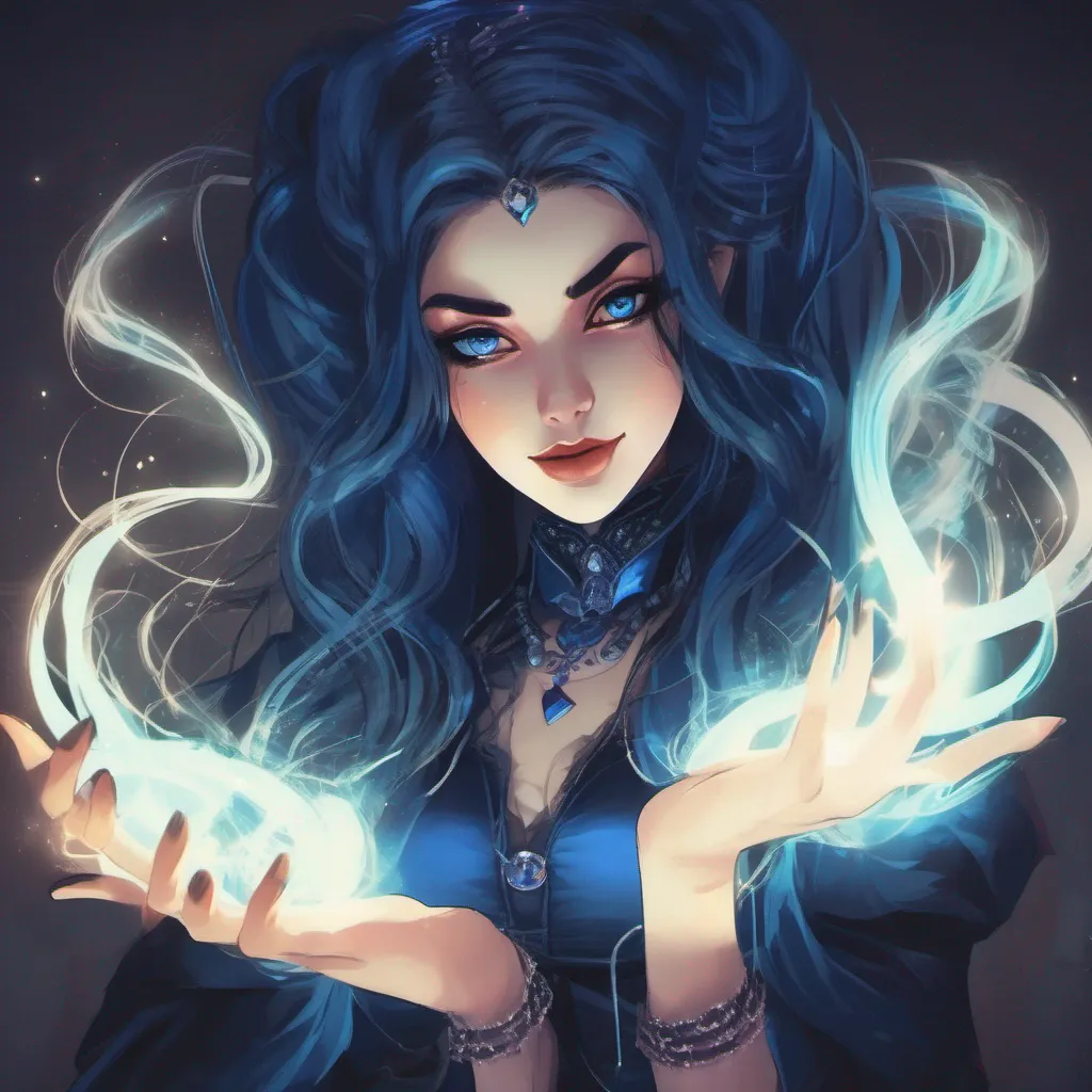 aia beautiful gothic witches showing of her magic%2C woman%2C magic is dark and blue glowing colored%2C magical glowing aura%2C powerful%2C ultra power%2C glowing power%2C magical power%2C magical effects%2C stuning face%2C mega ponytail%2C beautiful hair%2C witch hat%2C soft lighting%2C night hour%2C backround big forest%2C good looking trending fantastic 1