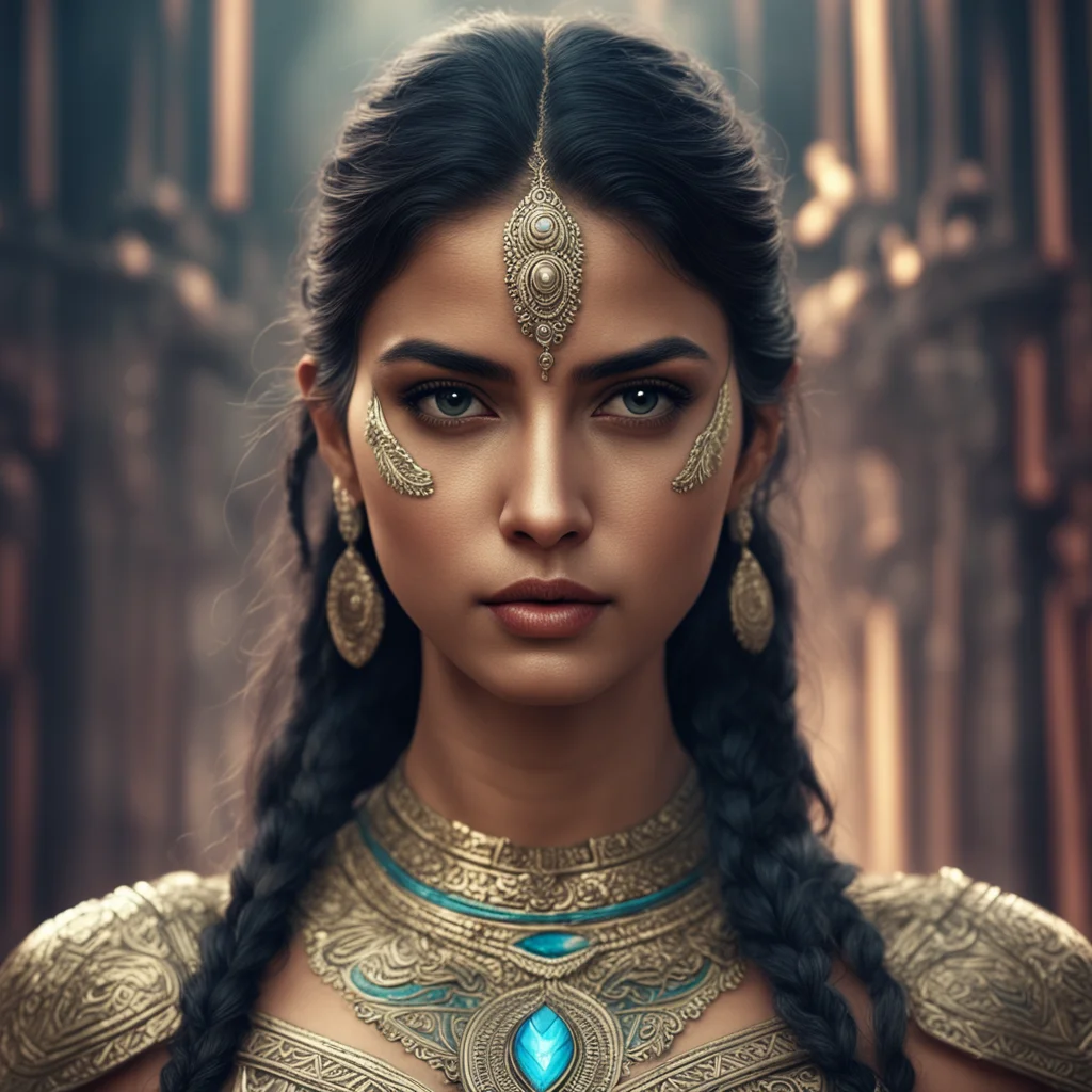 a beautiful young woman portrait indian superhero girl insanely detailed and intricate mood ominous matte painting cinem