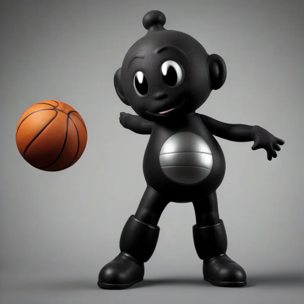 aia black teletubby with a basketball as his symbol