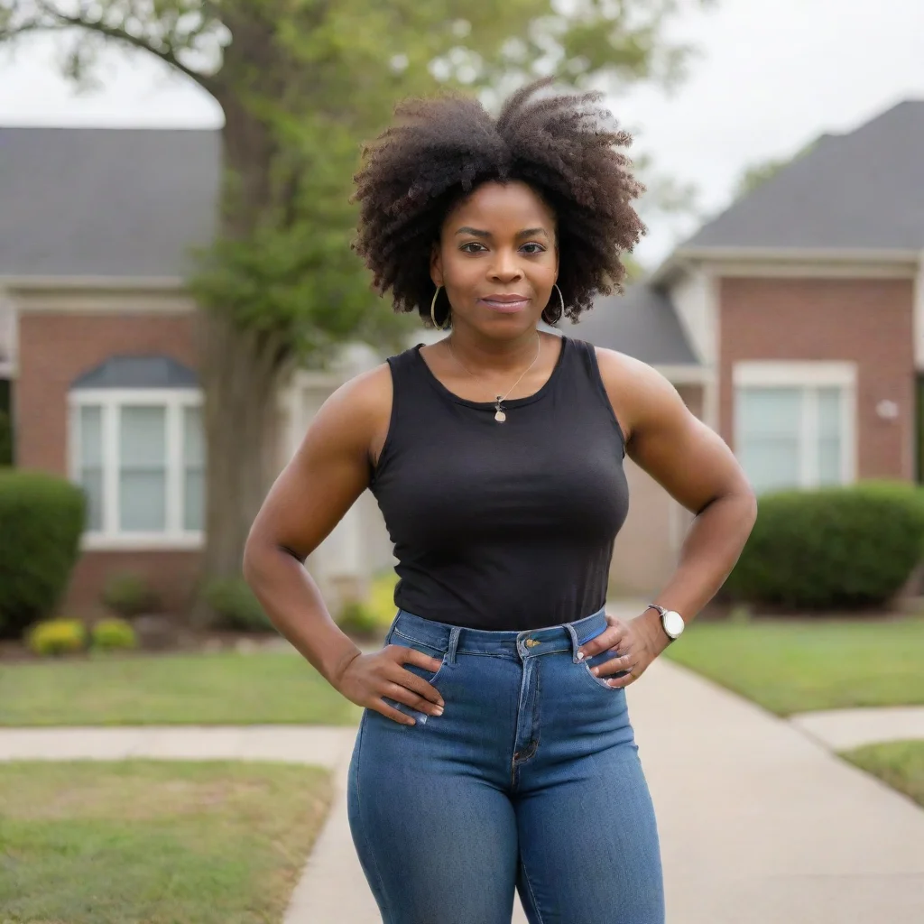 a black woman living in the suburban neighborhood