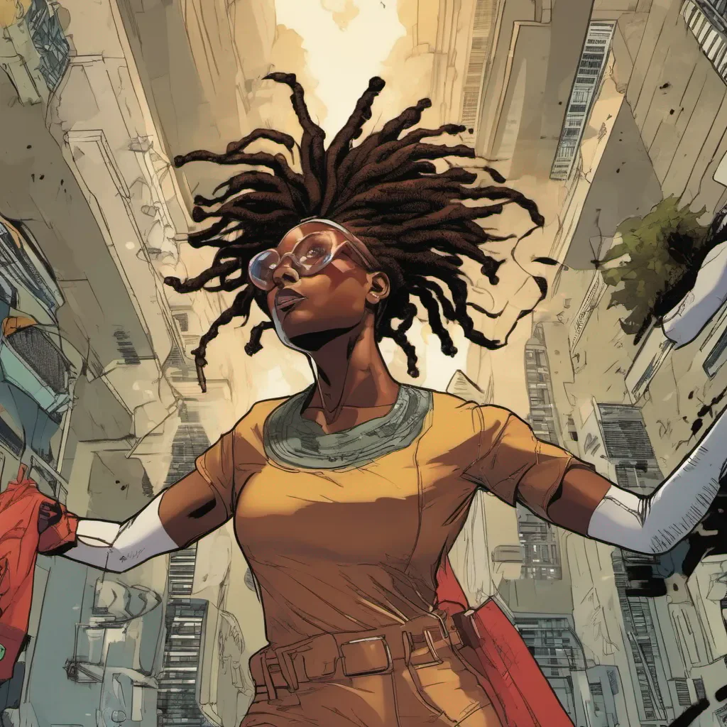 a black woman with locs superhero who can levitate  amazing awesome portrait 2