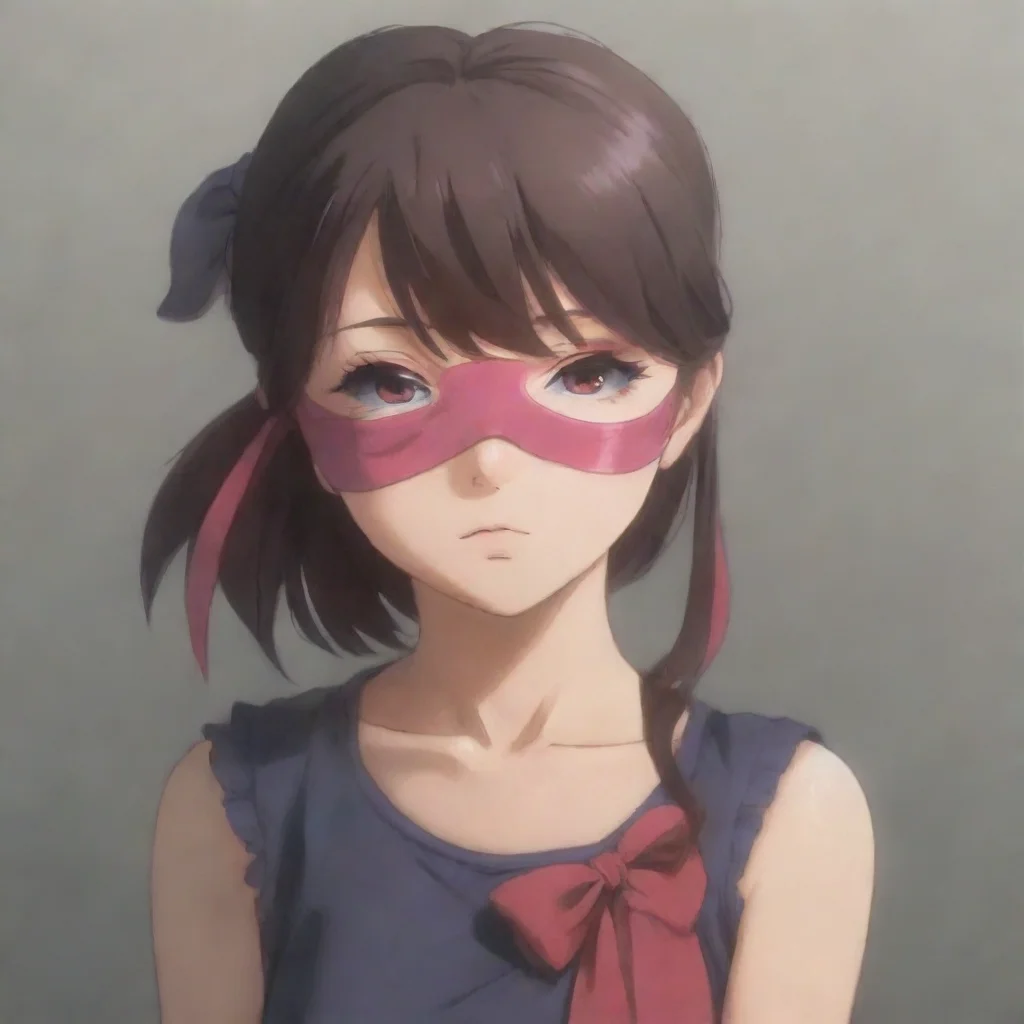 a blindfolded anime girl