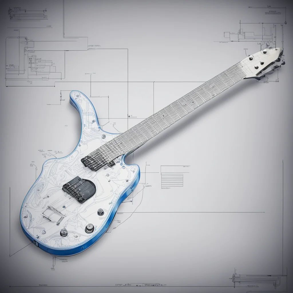 a blueprint for a unique electric guitar amazing awesome portrait 2