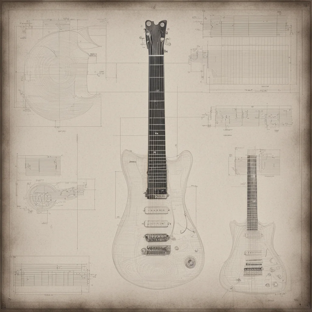 aia blueprint for a unique electric guitar