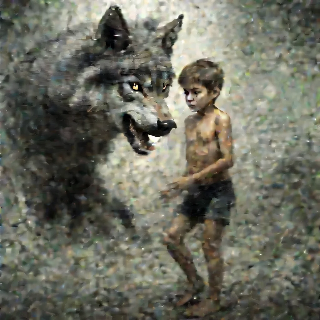 a boy transforme into a wolf