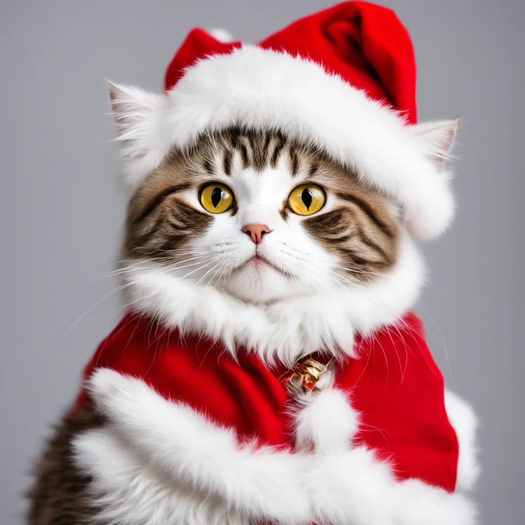 a cat dressed as santa claus