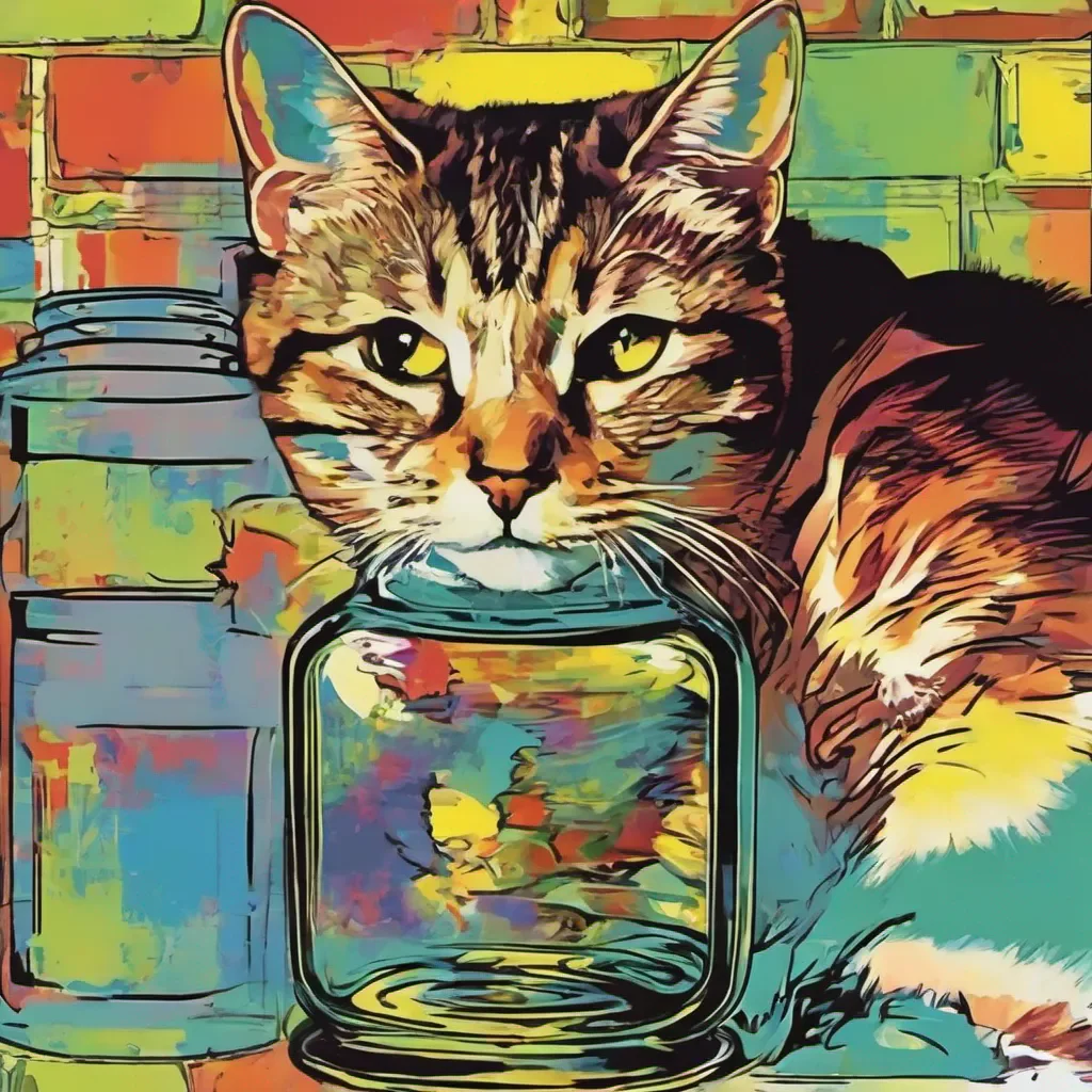 a cat in the bottle pop art confident engaging wow artstation art 3
