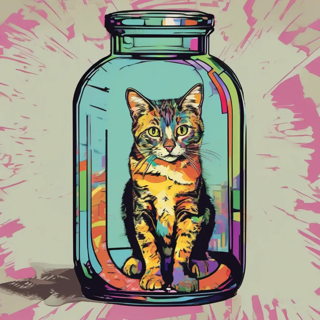 a cat in the bottle pop art good looking trending fantastic 1