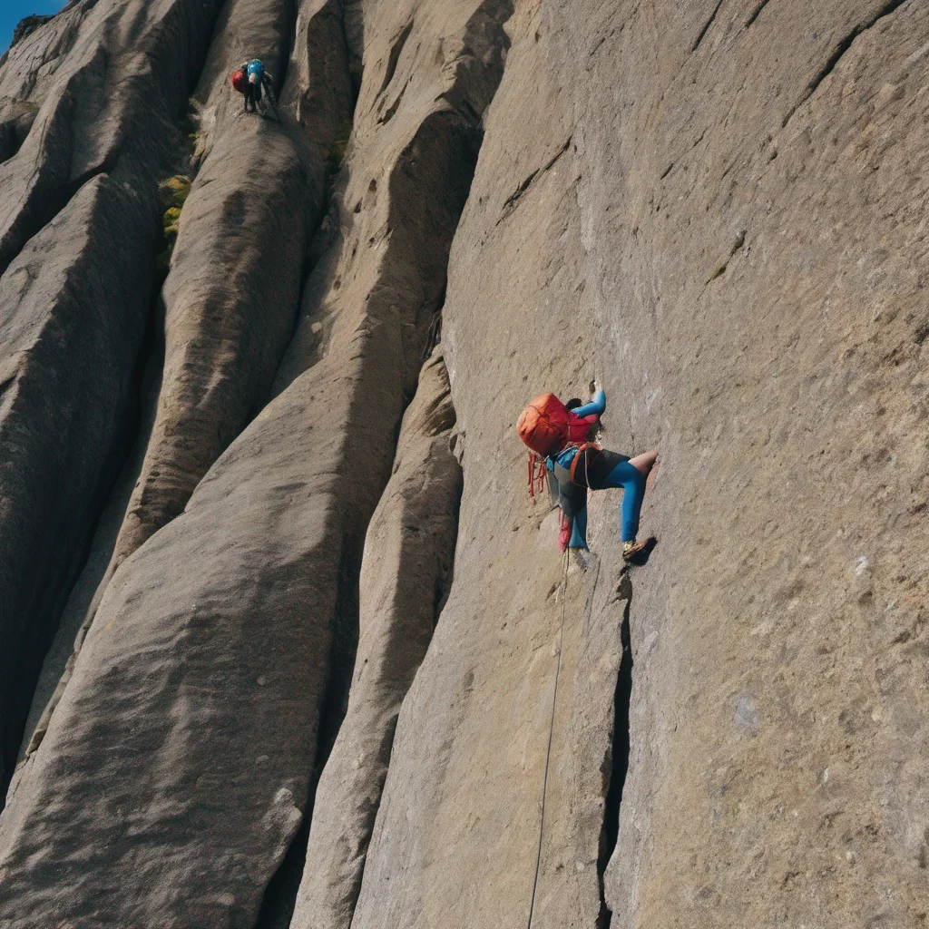aia climber on one side of the mountain%2C a female climber on the other side of the mountain amazing awesome portrait 2