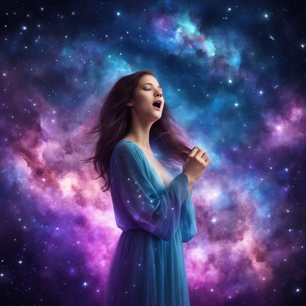 aia cosmic beautiful girl singing a stream of galaxies confident engaging wow artstation art 3