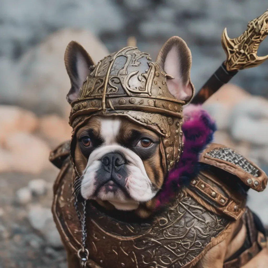 a cosmic french bulldog dressed as a viking warrior after an epic battle confident engaging wow artstation art 3