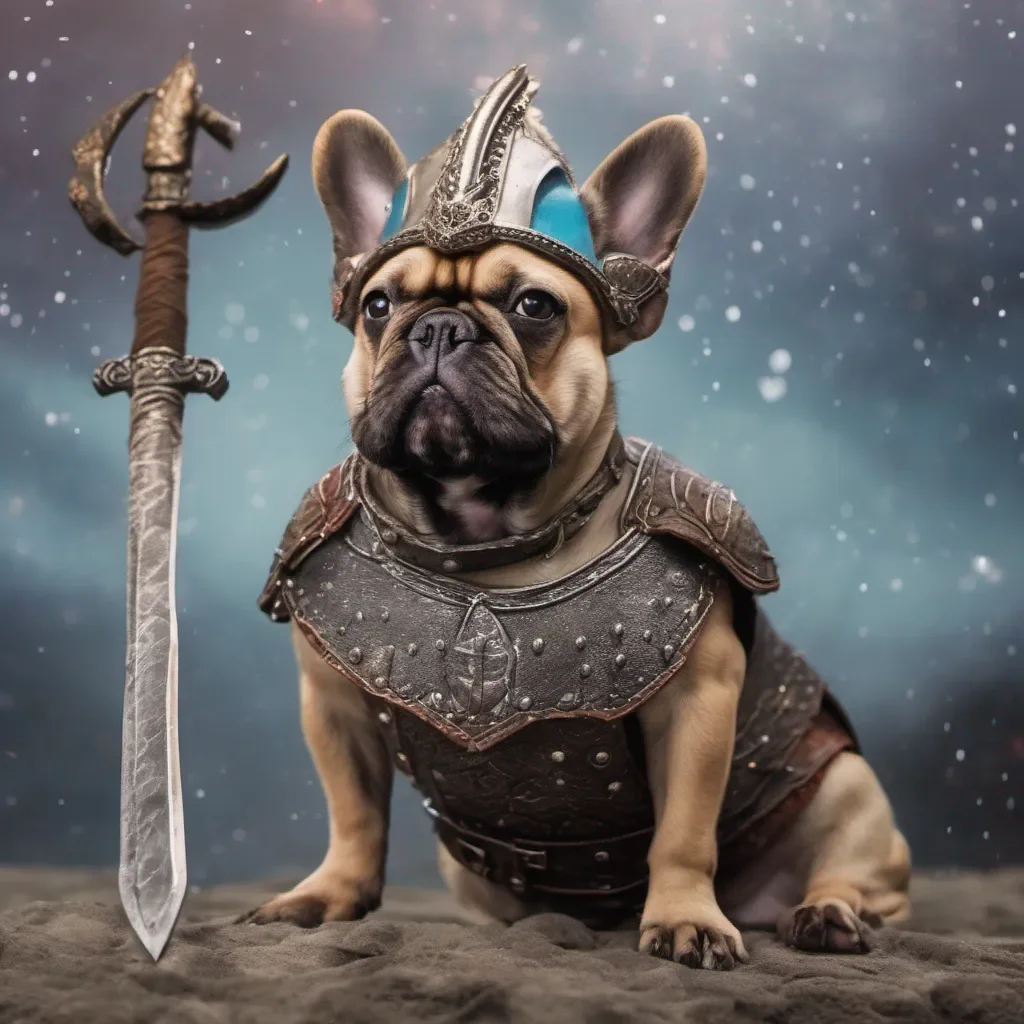 aia cosmic french bulldog dressed as a viking warrior after an epic battle good looking trending fantastic 1