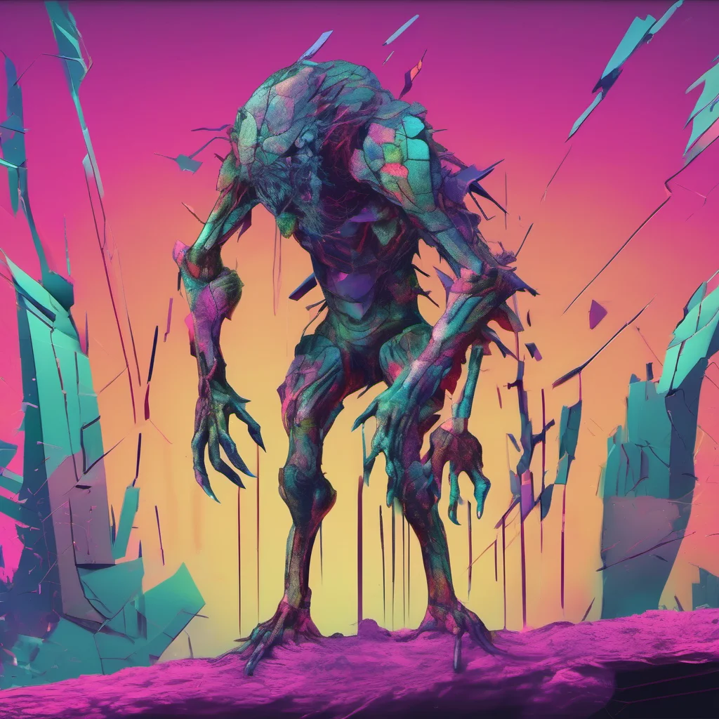 a creature with a fragmented and fractured body%2C giving it an unsettling and surreal appearance%2C illustration%2C synthwave punk colors confident engaging wow artstation art 3