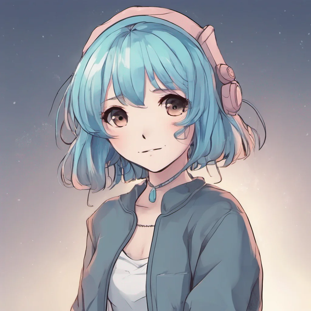 a cute anime girl with light blue hair. good looking trending fantastic 1