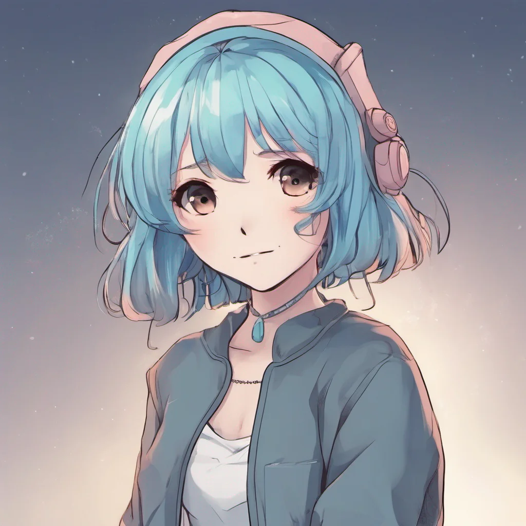 aia cute anime girl with light blue hair. good looking trending fantastic 1