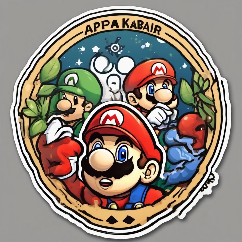 aia cute mariobros sticker that says %27apa kabar%27 amazing awesome portrait 2