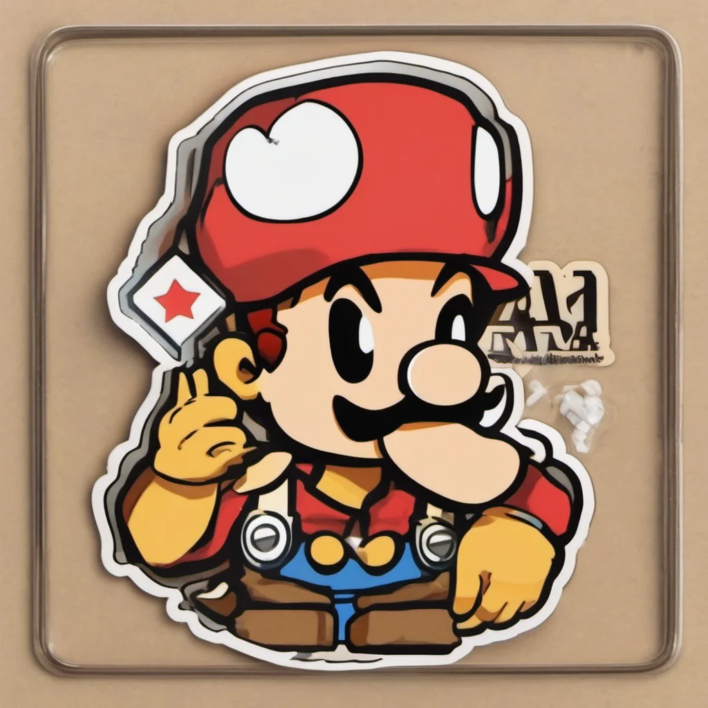 aia cute mariobros sticker that says %27apa kabar%27 confident engaging wow artstation art 3