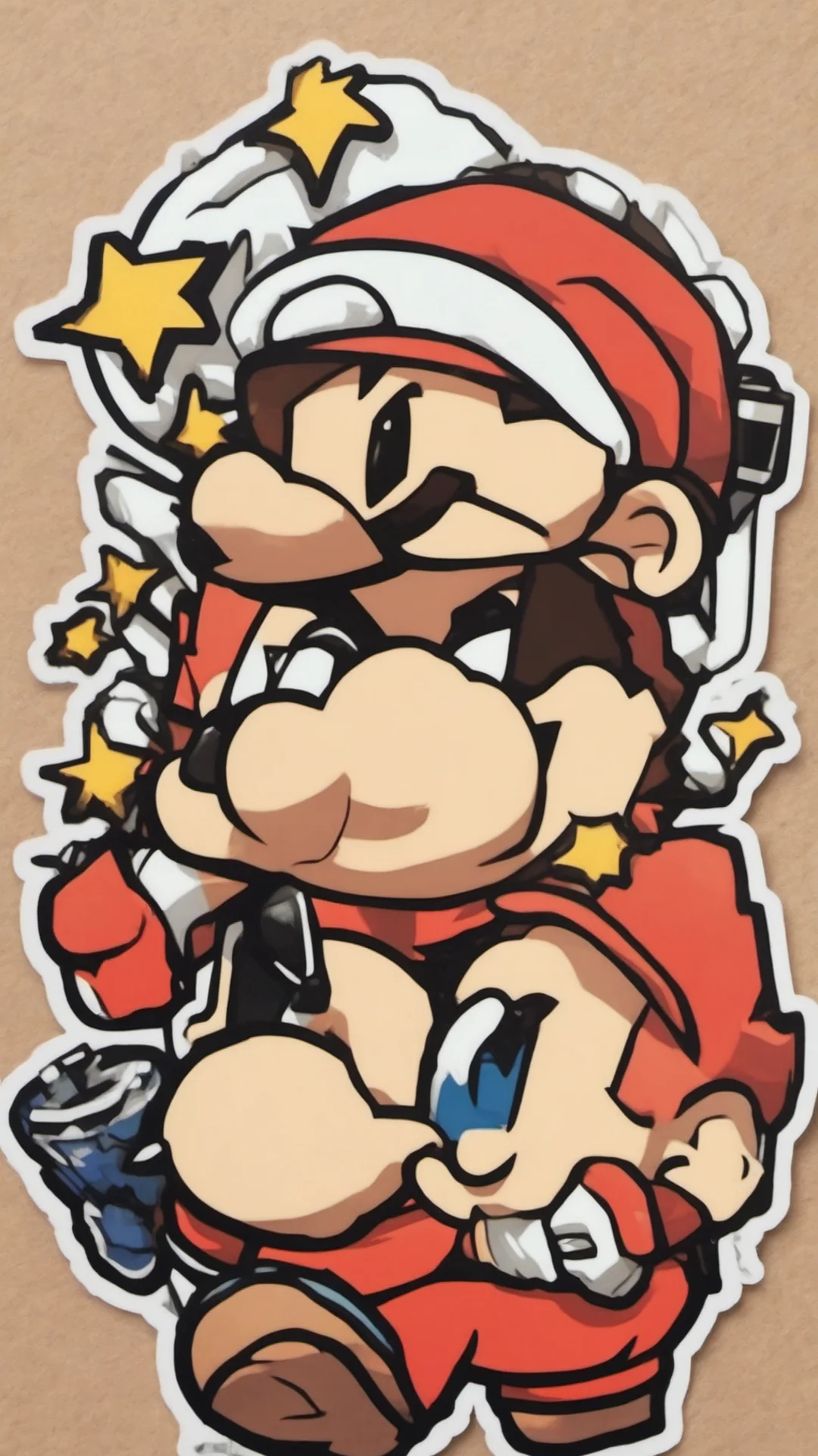 aia cute mariobros sticker that says %27apa kabar%27 tall