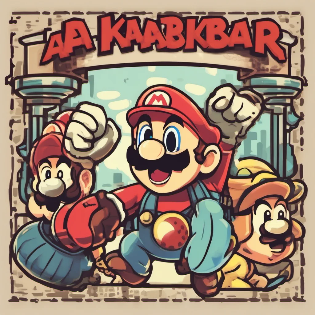 aia cute mariobros sticker that says %27apa kabar%27