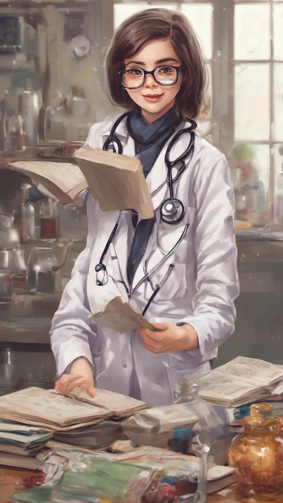 aia cute spectacled girl doctor performing bonga amazing awesome portrait 2 tall