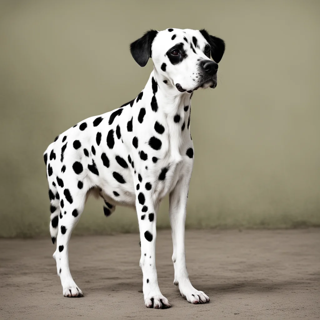 a dalmatian barefoot and overweight