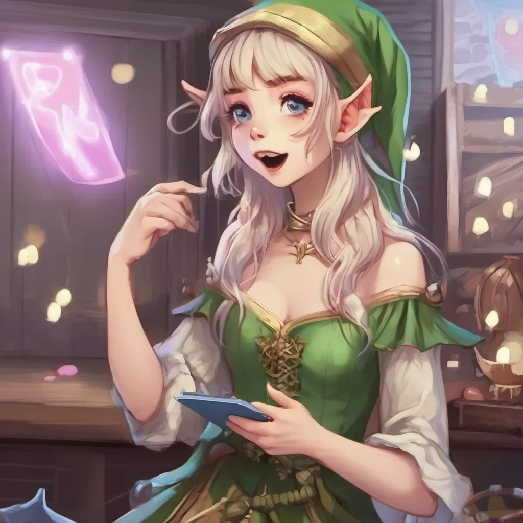 a elf girl playing a game and singing a song amazing awesome portrait 2