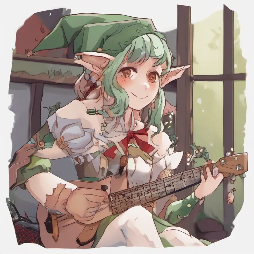 a elf girl playing a game and singing a song confident engaging wow artstation art 3