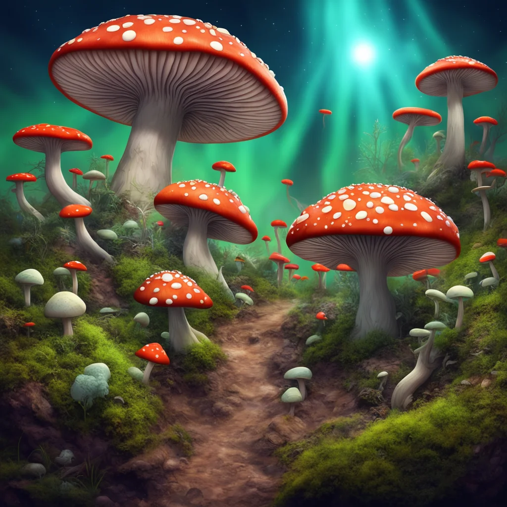 a fantastic planet where beetles and fantastic mushrooms live. realistic image confident engaging wow artstation art 3
