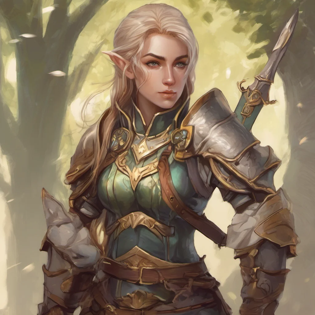 aia female elf paladin who is also a bard good looking trending fantastic 1