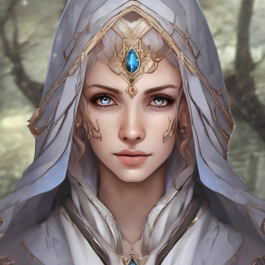 a female human mage with heterochromia