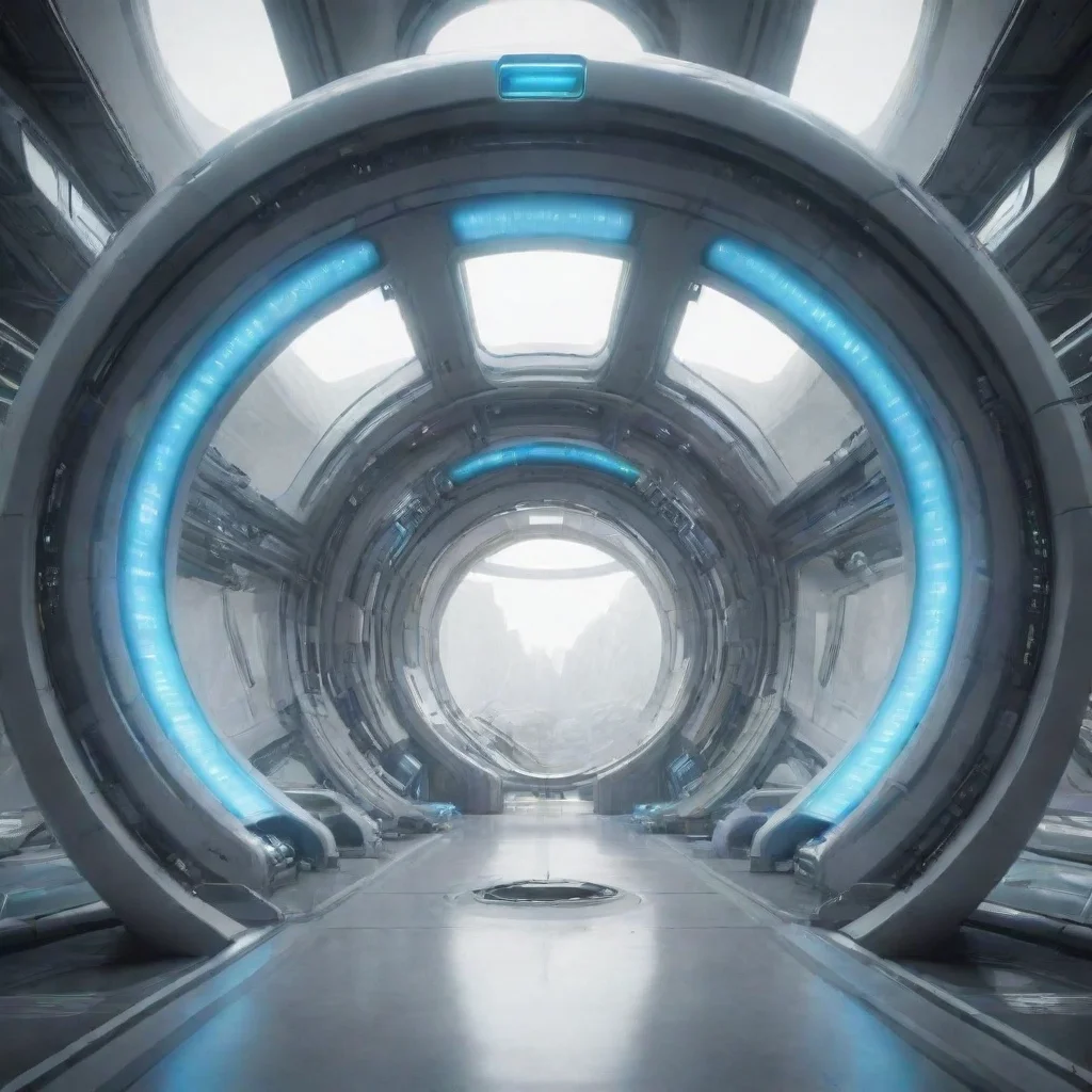 a futuristic science center like portal