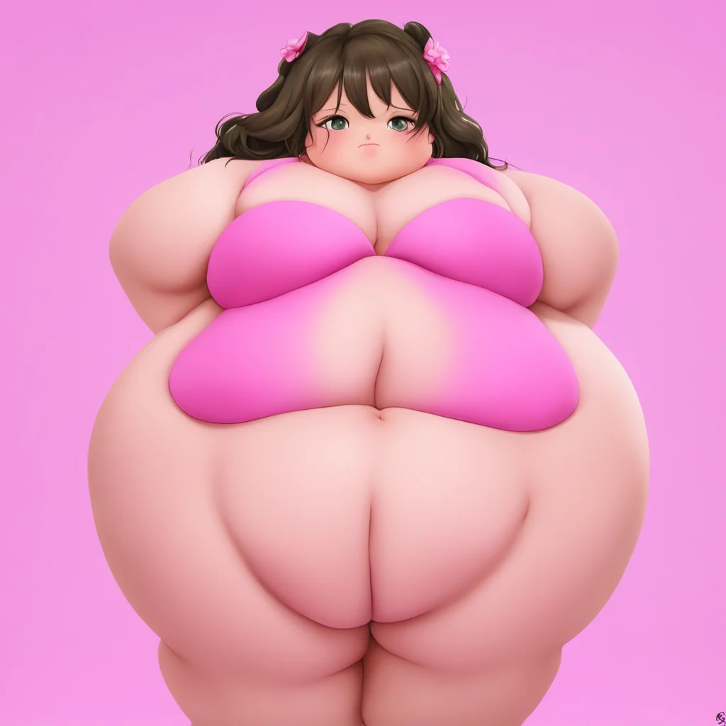 a gigantic belly loli bloated 