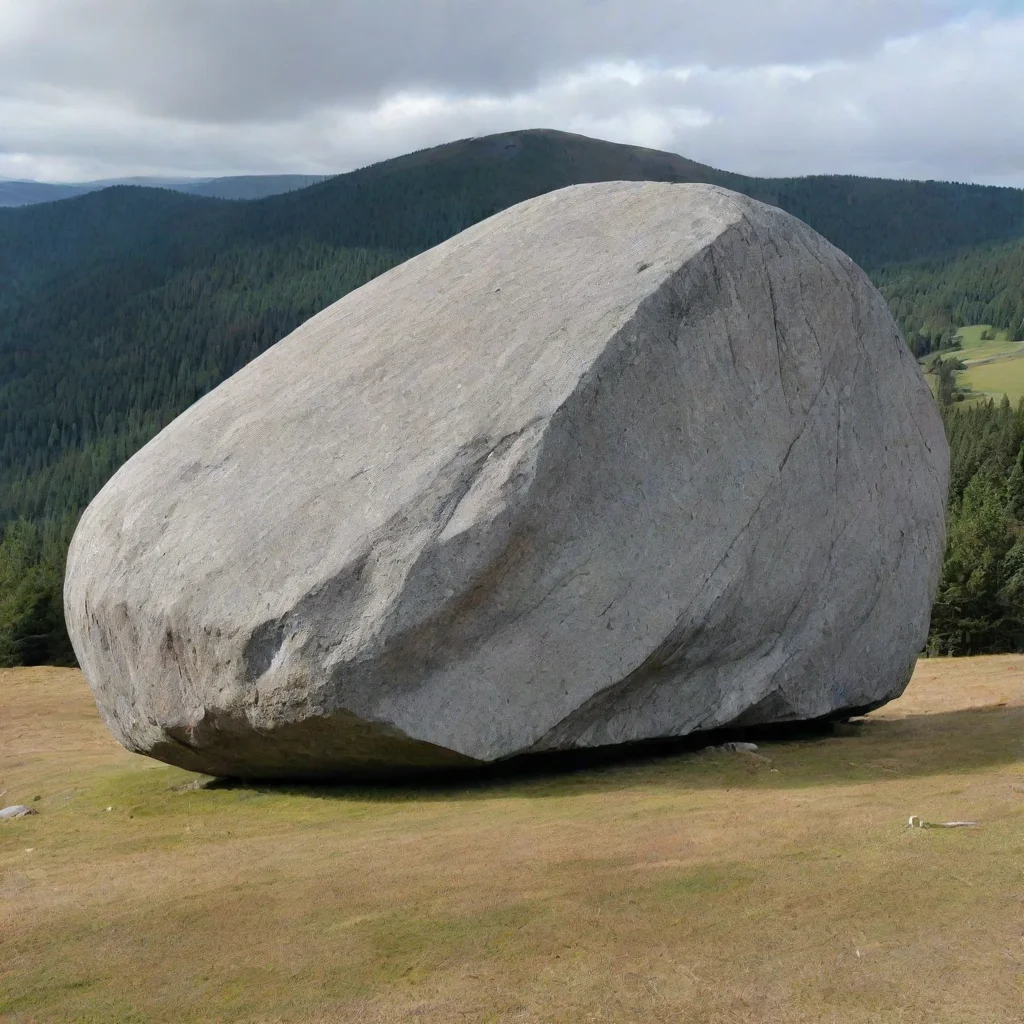 a gigantic grey boulder